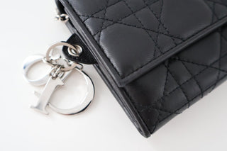 Lady Dior Rendez-Vous Chain Wallet Clutch Dior Metal Monogram Detail