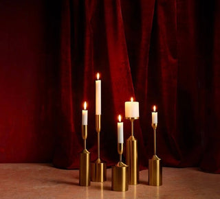 Opulenza Candle Holders 5 Pieces Brass Set