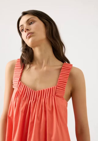 Aje Cecilia Smock Mini Dress in Coral CLOSE