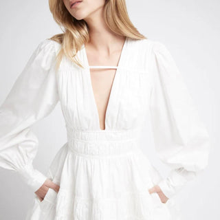 Aje Fallingwater White Mini Dress Close Up