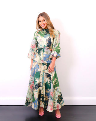 Alemais Loretta Patchwork Midi Dress Hire