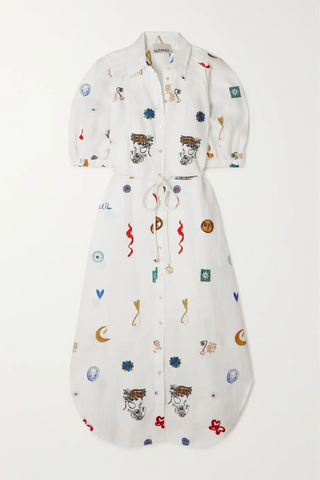 Alemais Soleil Embroided Shirtdress Designer Dress Hire