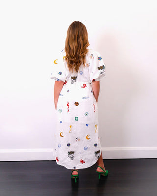 Alemais Soleil Embroided Shirtdress Designer Dress Rear View