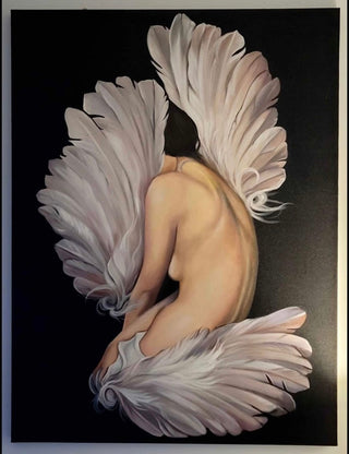 Amy Judd 'Avian' Series Textured Abstract Print on Canvas Artwork in Very Good Used Condition