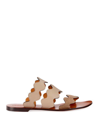 Chloe Lauren Scalloped Leather and Suede Sandals RENASCENCE STUDIO