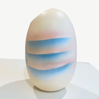 Earth Sea Pottery Abstract Vase – Pastel Gradient Design by Rick Wood & Leonie Sneddon