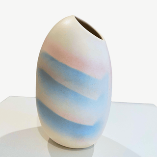 Earth Sea Pottery Abstract Vase – Pastel Gradient Design by Rick Wood & Leonie Sneddon