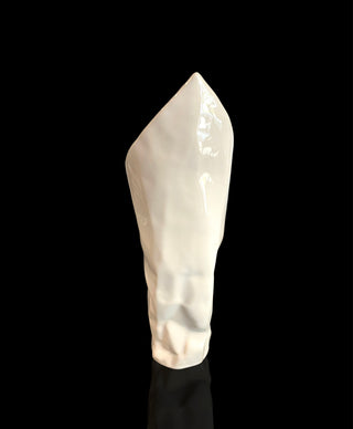 Extremely Rare Carol McNicol Rising Hawk Crumpled Technique Modernist Folded Ceramic Vase