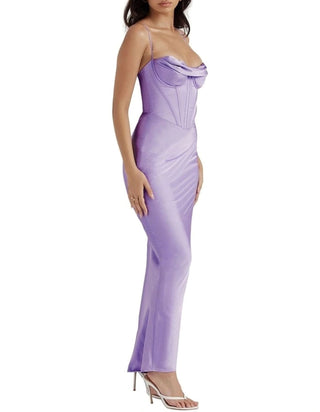 House of CB Charmaine Corset Gown Hire in Lavender SIDE