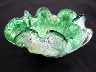 Vintage Murano Summerso Green Ashtray or Candy Bowl Attr. Veteria Fratelli Toso