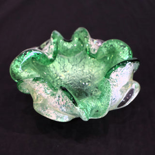 Vintage Murano Summerso Green Ashtray or Candy Bowl Attr. Veteria Fratelli Toso