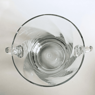 Krosno AAC Poland Crystal Swirl Ice Bucket with Scroll Handles top view