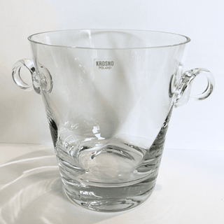 Krosno AAC Poland Crystal Swirl Ice Bucket with Scroll Handles