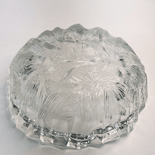 Crystal ‘Ice Castles’ Hoya Japan, Mikasa Heavy Lead Crystal Ashtray Bowl