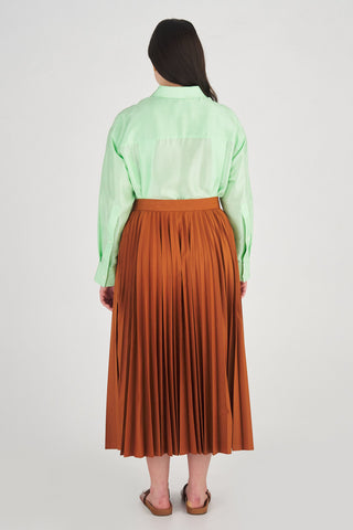 Oroton Brown Skirt Pleat BACK