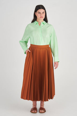 Oroton Brown Pleat Skirt