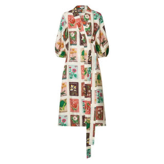 Oroton Flower Stamp Long Sleeve Dress STOCK