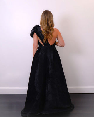 Rachel Gilbert Black Agus Dress Back View