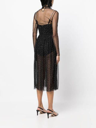 Rebecca Vallance Alyssa Sheer Midi Dress Hire BACK