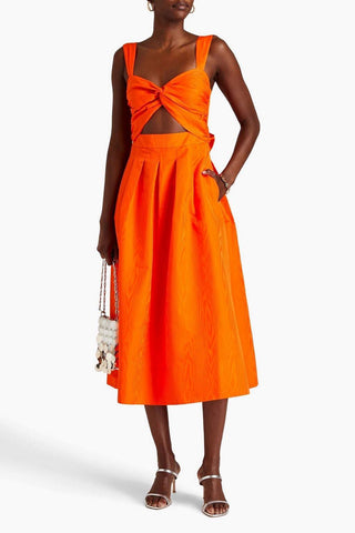 Rebecca Vallance Carmelita Cut Out Midi Dress Orange