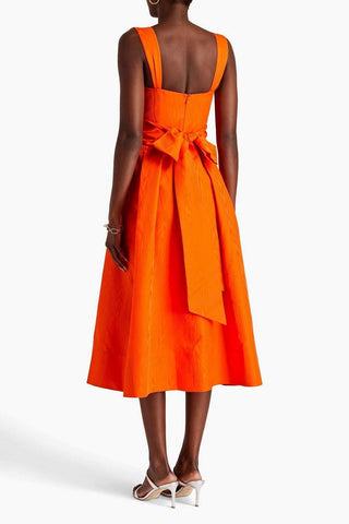 Rebecca Vallance Carmelita Cut Out Midi Dress Orange BACK