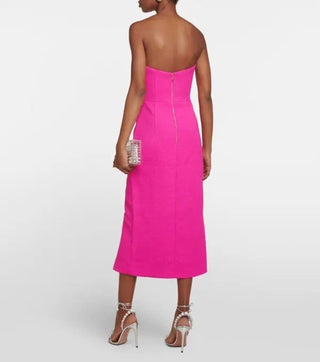 Rebecca Vallance Cecily Strapless Midi Dress Hire Back