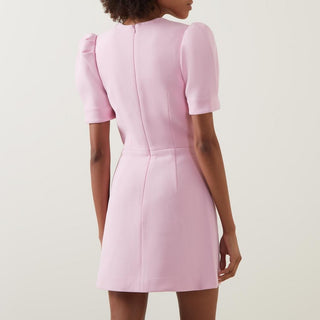 Rebecca Vallance Jenna Short Sleeve Mini Dress Pink BACK