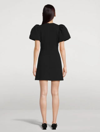 Rebecca Vallance Yvonne Bow Mini Dress in Black BACK