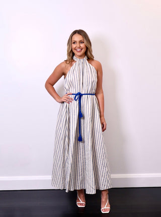 Scanlan Theodore Italian Linen Stripe Dress for Hire