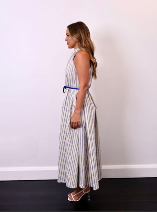 Scanlan Theodore Italian Linen Stripe Dress for Hire Side