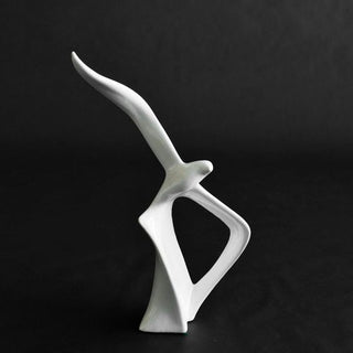 Mid-Century Modernist Ceramic White Bird-In-Flight Sculpture, Figurine