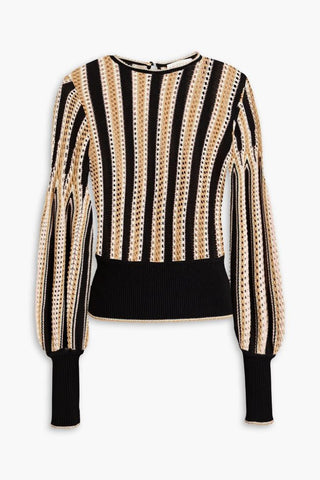 Zimmermann Striped Crochet-Knit Sweater