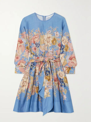 Zimmermann August Belted Floral-Print Linen Mini STOCK