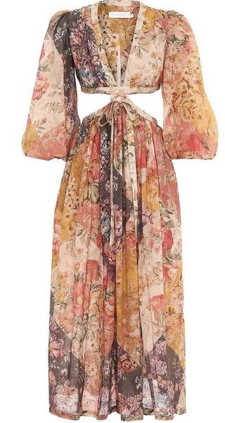 Zimmermann Pattie Patchwork Dress in Floral