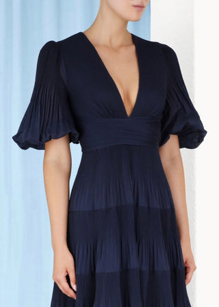 Zimmermann Pleated Midi in NAVY