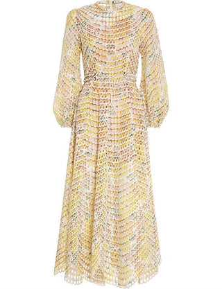 Zimmermann Poppy Eyelet Midi Dress for Hire