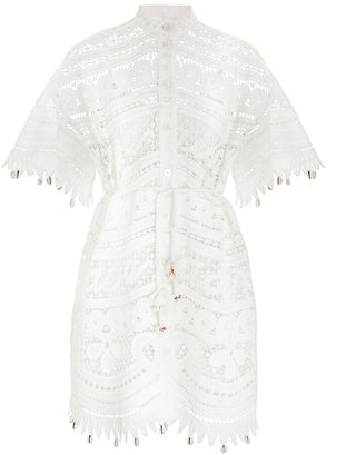 Zimmermann Shelly Embroidered Shirt Dress STOCK