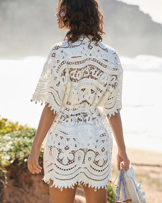 Zimmermann Shelly Embroidered Shirt Dress MODEL BACK