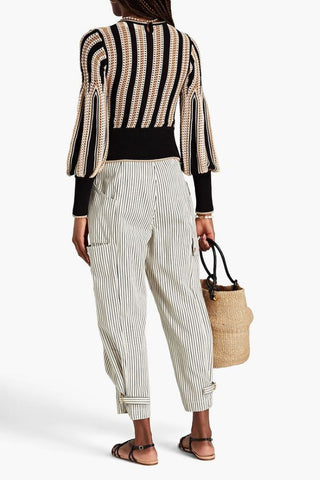 Zimmermann Striped Crochet-Knit Sweater BACK