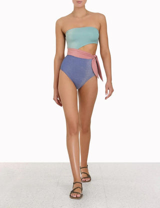 Zimmermann Clover Scarf Tie One Piece Swimsuit