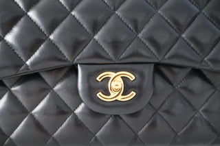 Chanel Classic Double Flap Bag in Excellent Used Condition, Gold Details