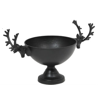 Festive Reindeer Handle Bowl Raw Matte Black