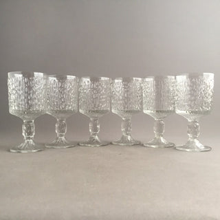 Set of Six Ravenhead Siesta Bark Textured Goblets Made in England