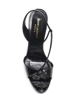 Saint Laurent Anouk Patent Leather Slingback Sandals. Top