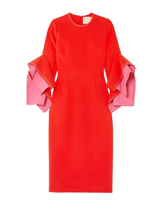 Roksanda Ronda Red Pink Midi Dress for Hire