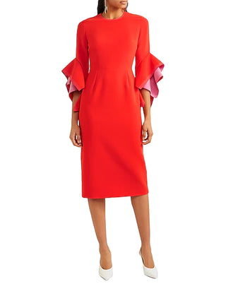 Roksanda Ronda Red Pink Midi Dress for Hire