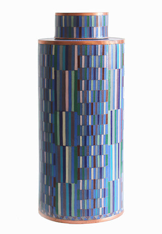 RARE Modernist Lidded Long Jar in Cloisonné, Fabienne Jouvin, Paris