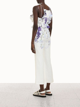 Zimmermann Pinafore White Floral Jumpsuit for Hire. Back