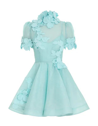 Zimmermann High-Tide Lift Off Flower Mini Dress for Hire. Silhouette