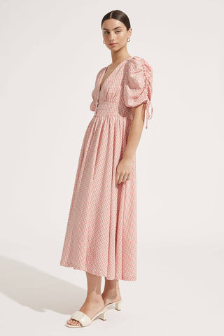 Steele Camilla Rose Check Midi Dress for Hire. Front